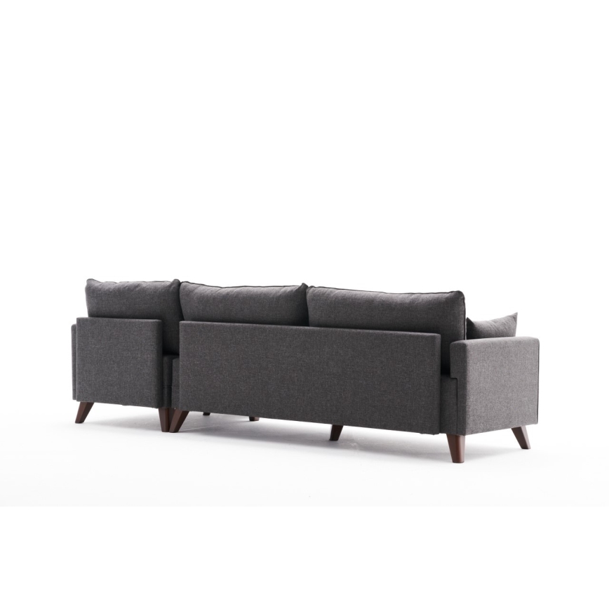 Ecksofa in L-Form RIGA, Anthrazit, rechts