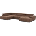 Ecksofa in U-Form TROPEA links braun