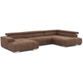 Ecksofa in U-Form TROPEA, rechts, braun