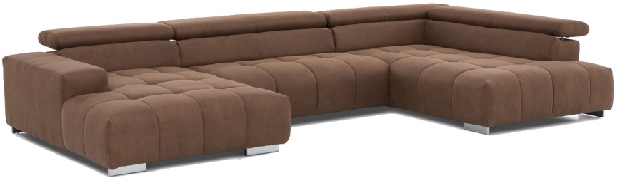 Ecksofa in U-Form TROPEA, rechts, braun