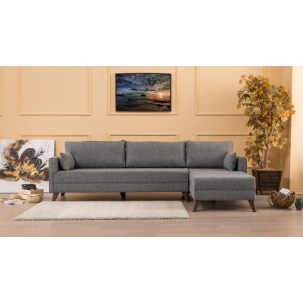Ecksofa KORFU in L-Form, grau, rechts