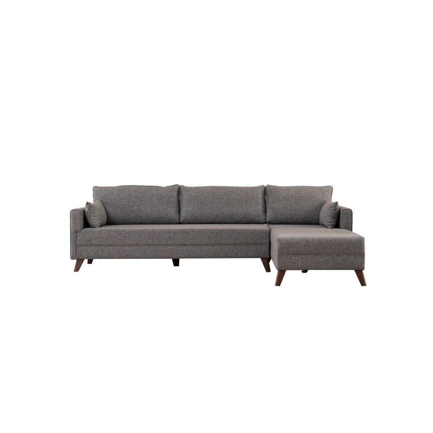Ecksofa KORFU in L-Form, grau, rechts