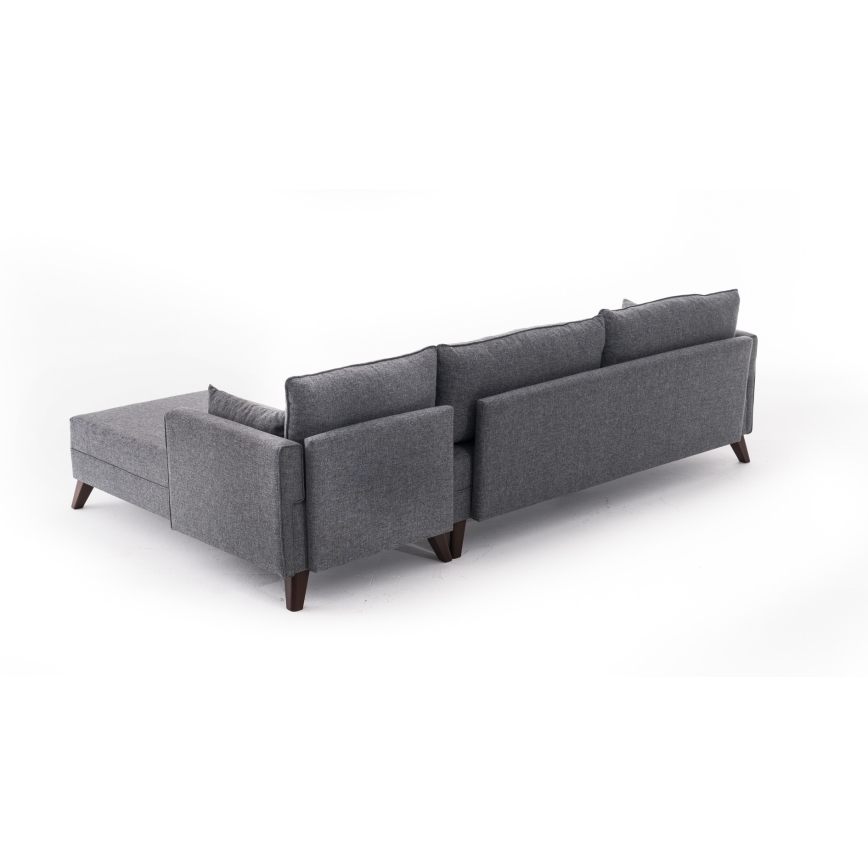 Ecksofa KORFU in L-Form, grau, rechts