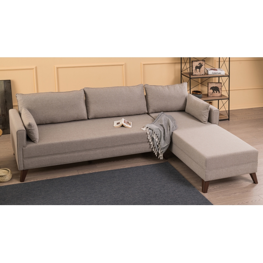 Ecksofa KORFU in L‑Form, cremefarben, rechts