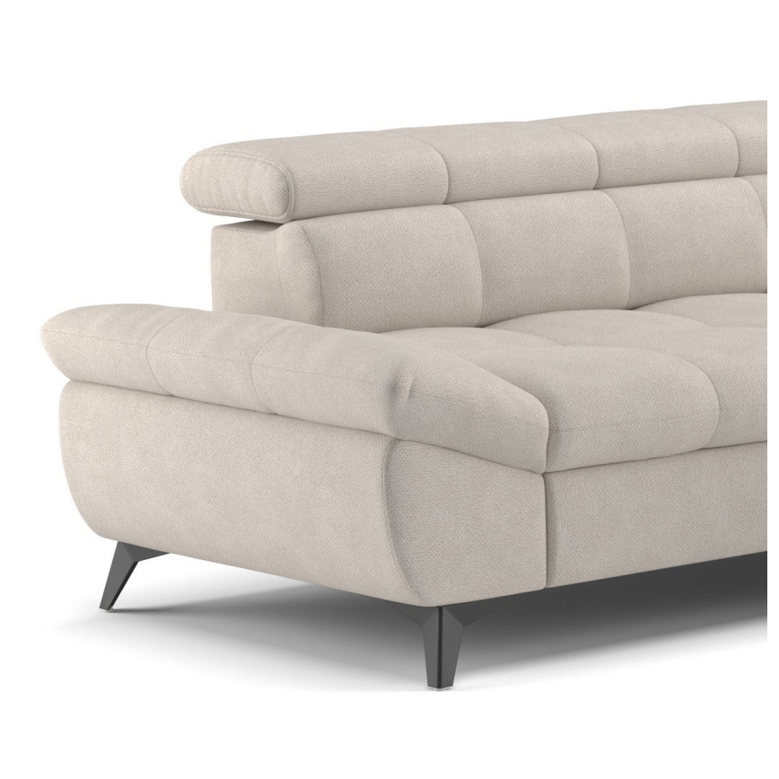 Ecksofa zum Ausklappen in L-Form MARANO rechts, beige