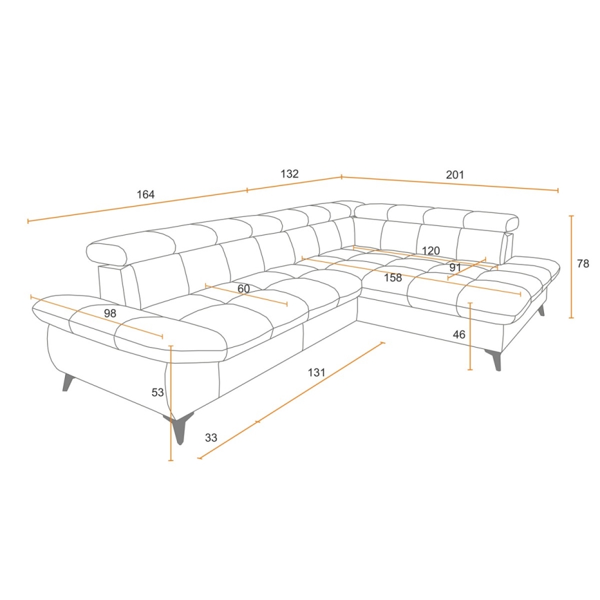 Eck-Schlafsofa MARANO links, beige