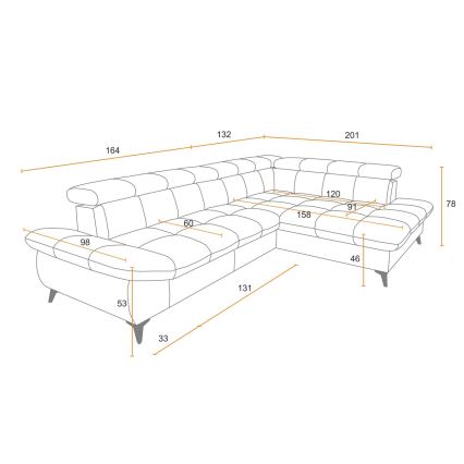 Eck-Schlafsofa MARANO, L-Form, rechts, olivgrün