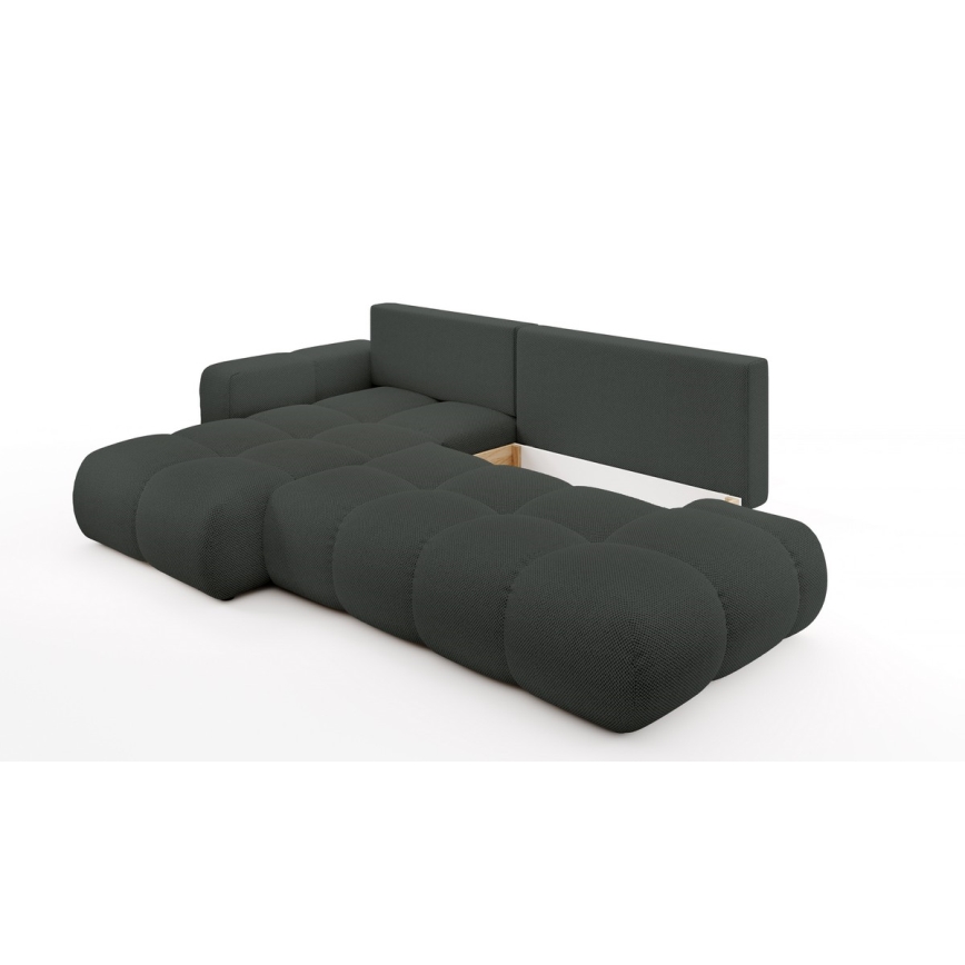 Ecksofa ALMADA mit Schlaffunktion und Stauraum in L-Form, links, Anthrazit