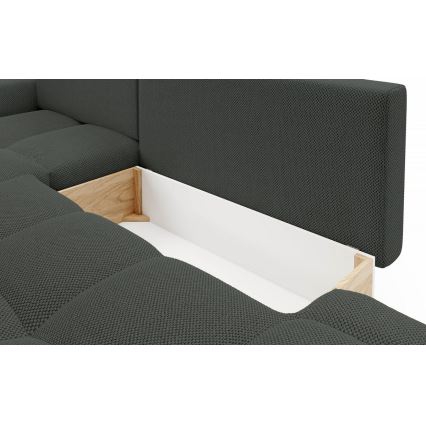 Ecksofa ALMADA mit Schlaffunktion und Stauraum in L-Form, links, Anthrazit