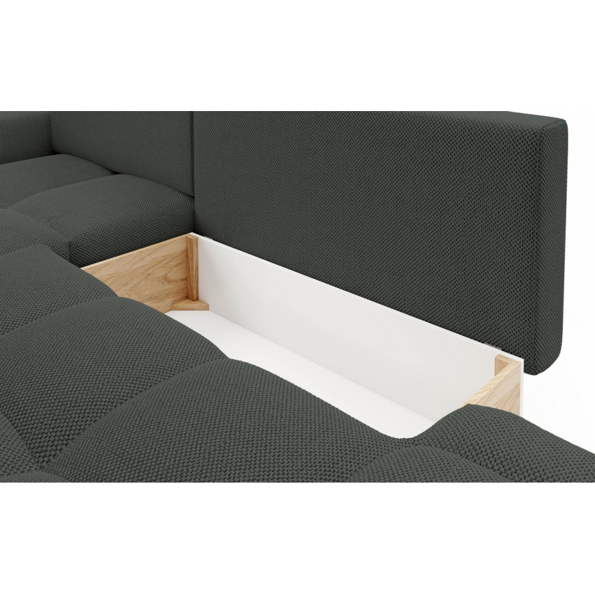 Ecksofa ALMADA mit Schlaffunktion und Stauraum in L-Form, links, Anthrazit