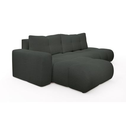 Ecksofa ALMADA mit Schlaffunktion und Stauraum in L-Form, links, Anthrazit
