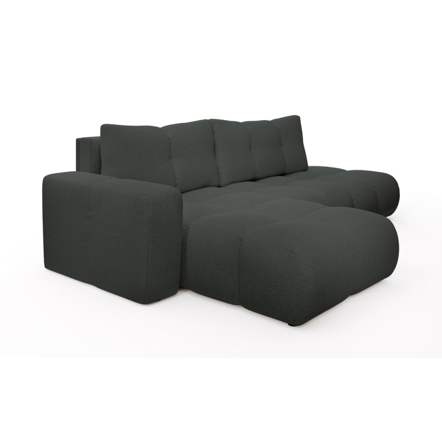 Ecksofa ALMADA mit Schlaffunktion und Stauraum in L-Form, links, Anthrazit
