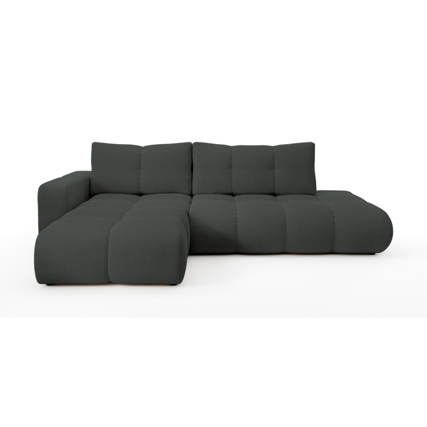 Ecksofa ALMADA mit Schlaffunktion und Stauraum in L-Form, links, Anthrazit
