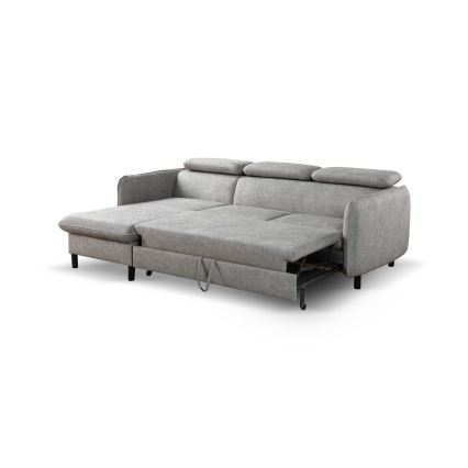 Eck-Schlafsofa in L-Form mit Stauraum NISA, grau, links