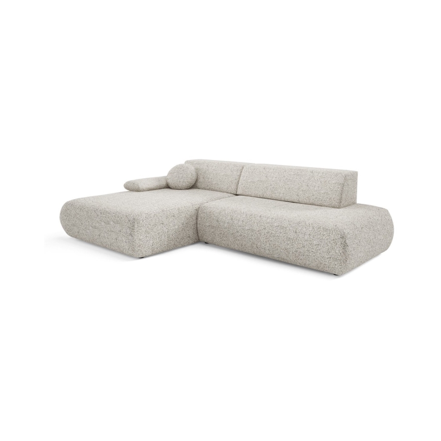 Ecksofa PRATO mit Schlaffunktion und Stauraum, L-Form, links, beige
