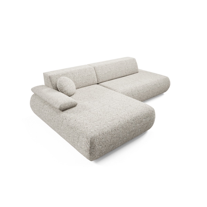 Ecksofa PRATO mit Schlaffunktion und Stauraum, L-Form, links, beige