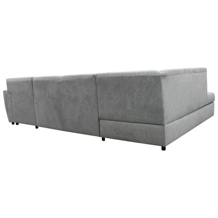 Eck-Schlafsofa mit Stauraum in U-Form SERPA links, grau