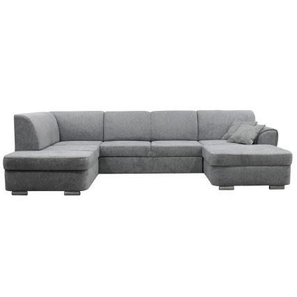 Eck-Schlafsofa mit Stauraum in U-Form SERPA links, grau
