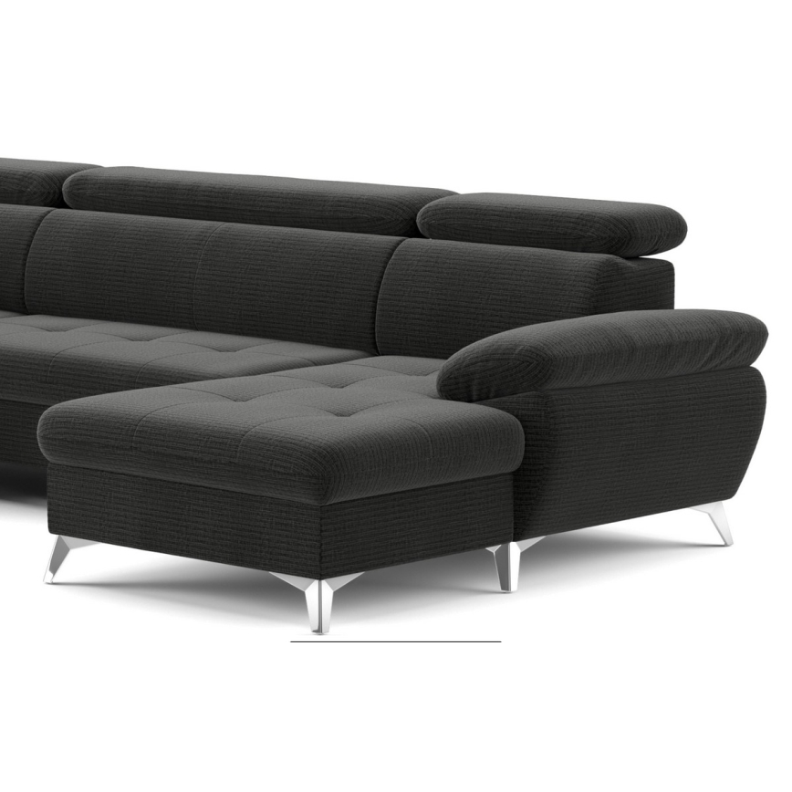 Eck-Schlafsofa mit Stauraum in U-Form CATANIA links, Graphit