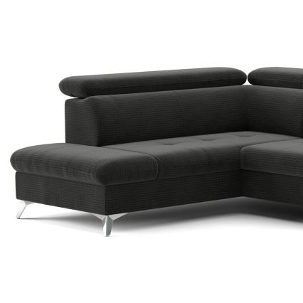 Eck-Schlafsofa mit Stauraum in U-Form CATANIA links, Graphit