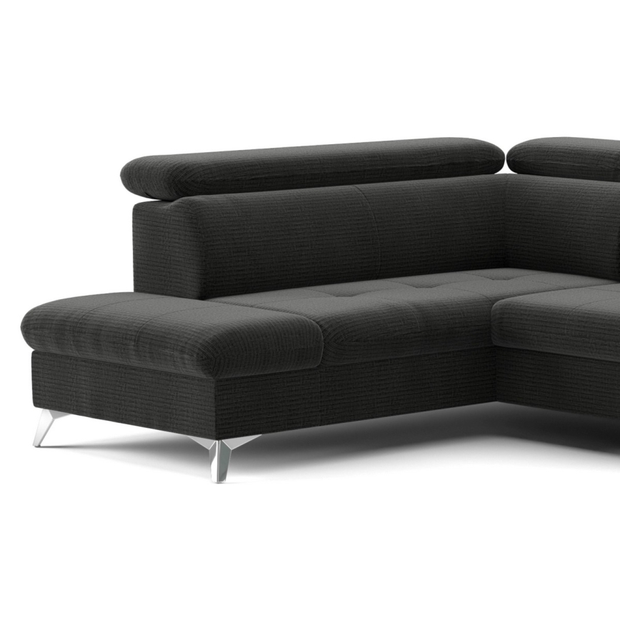 Eck-Schlafsofa mit Stauraum in U-Form CATANIA links, Graphit