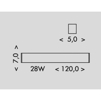 LED-Deckenleuchte DONAR LED/28W/230V 4000K 120 cm schwarz