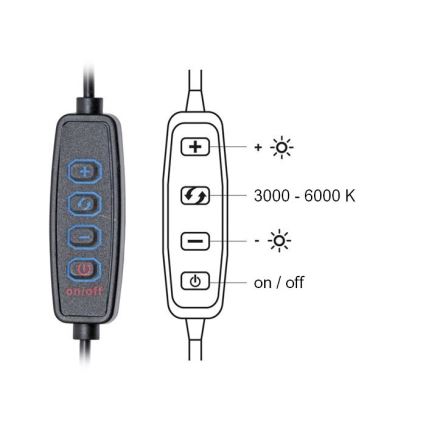 Dimmbare LED-Tischleuchte PRIM LED/10W/230V 3000-6000K schwarz