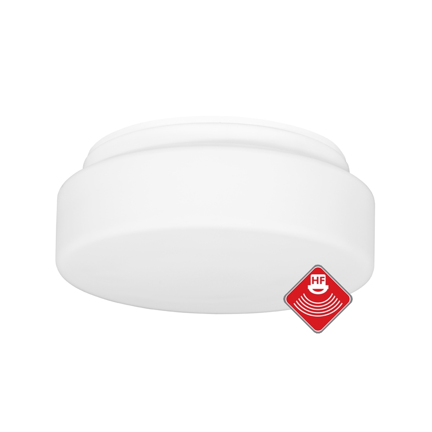 Outdoor-Deckenleuchte mit Sensor HECTOR 1xE27/60W/230V d 25 cm IP44 opal weiß