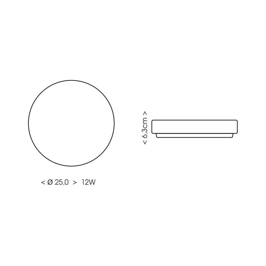 LED-Deckenleuchte für Badezimmer LIRA LED/12W/230V 4000K d 25 cm IP44 schwarz