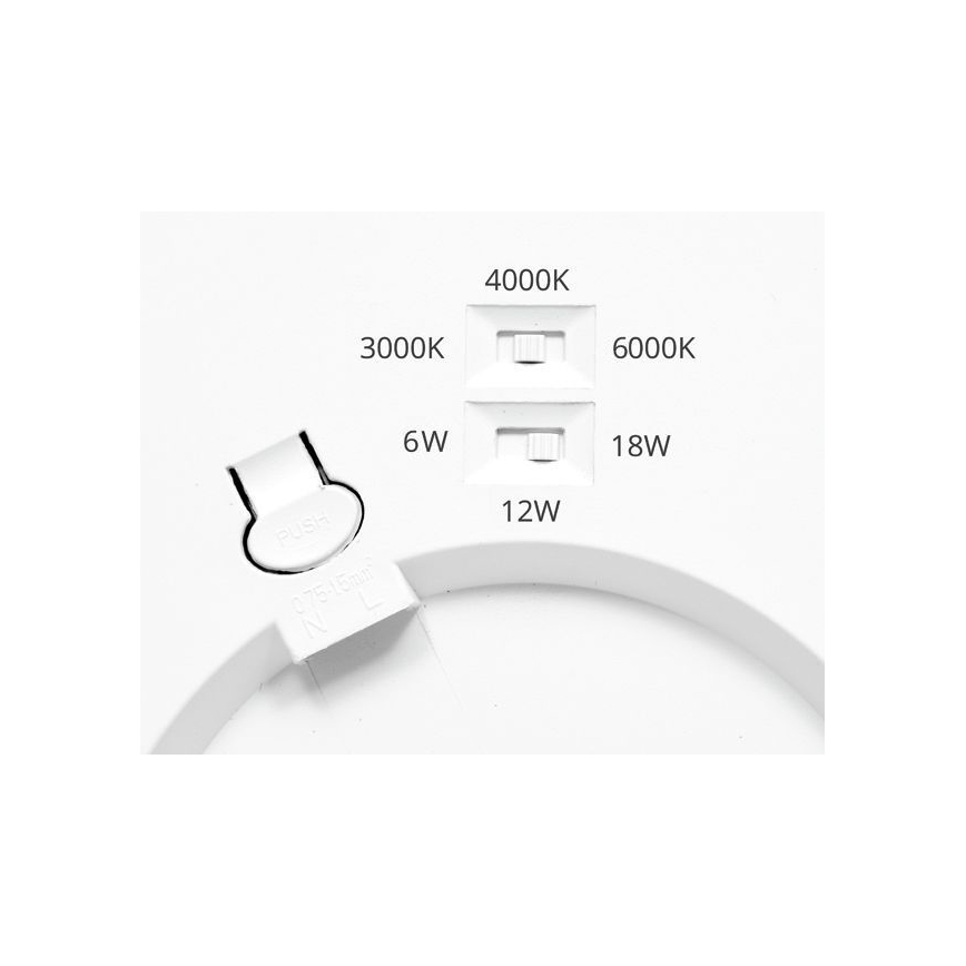 Dimmbare LED-Einbauleuchte mit Sensor LEXA LED/6/12/18W/230V 3000/4000/6000K d 22,5 cm schwarz