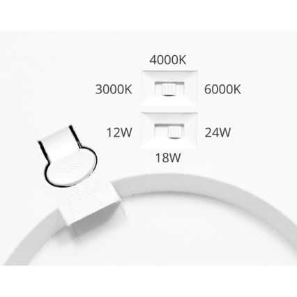 Dimmbares LED-Panel mit Sensor LEXA LED/12/18/24W/230V 3000/4000/6000K d 30 cm weiß