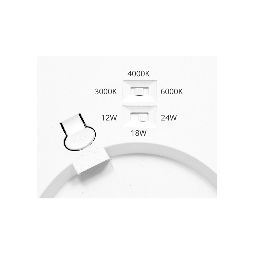 Dimmbare LED-Einbauleuchte mit Sensor LEXA LED/12/18/24W/230V 3000/4000/6000K d 30 cm schwarz
