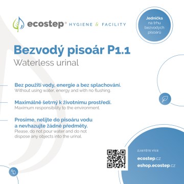 EcoStep 100002 - Informationsschild für wasserloses Urinal P1.1 CZ/ENG