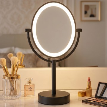 Eglo 201599 - Kosmetikspiegel mit LED-Hintergrundbeleuchtung LED/4W/4xAA IP65 schwarz