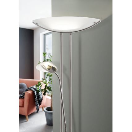 Eglo 25869 - Dimmbare Stehleuchte BAYA 1xR7s/230W/230V + 1xG9/33W matt Chrom