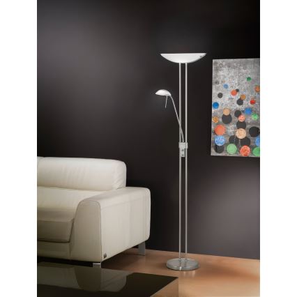 Eglo 25869 - Dimmbare Stehleuchte BAYA 1xR7s/230W/230V + 1xG9/33W matt Chrom