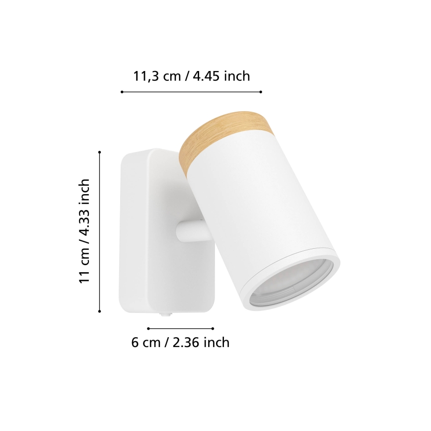 Eglo - Badezimmer-Wandspot 1xGU10/3W/230V IP44 weiß/beige