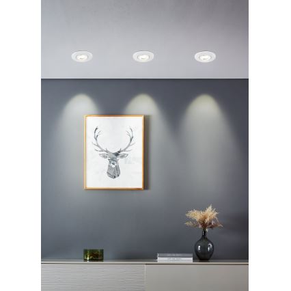 Eglo - SET 7xLED Einbauleuchte LED/4,9W/230V 2700/4000/6500K Ø 9 cm weiß