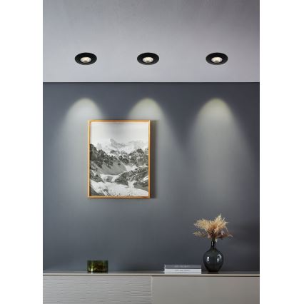 Eglo - 7er-Set LED-Einbauleuchten, LED/4,9 W/230 V, 2700/4000/6500 K, Ø 9 cm, schwarz
