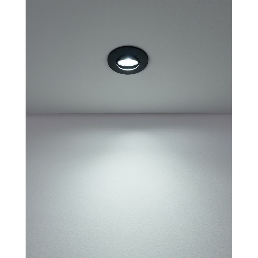 Eglo - 7er-Set LED-Einbauleuchten, LED/4,9 W/230 V, 2700/4000/6500 K, Ø 9 cm, schwarz