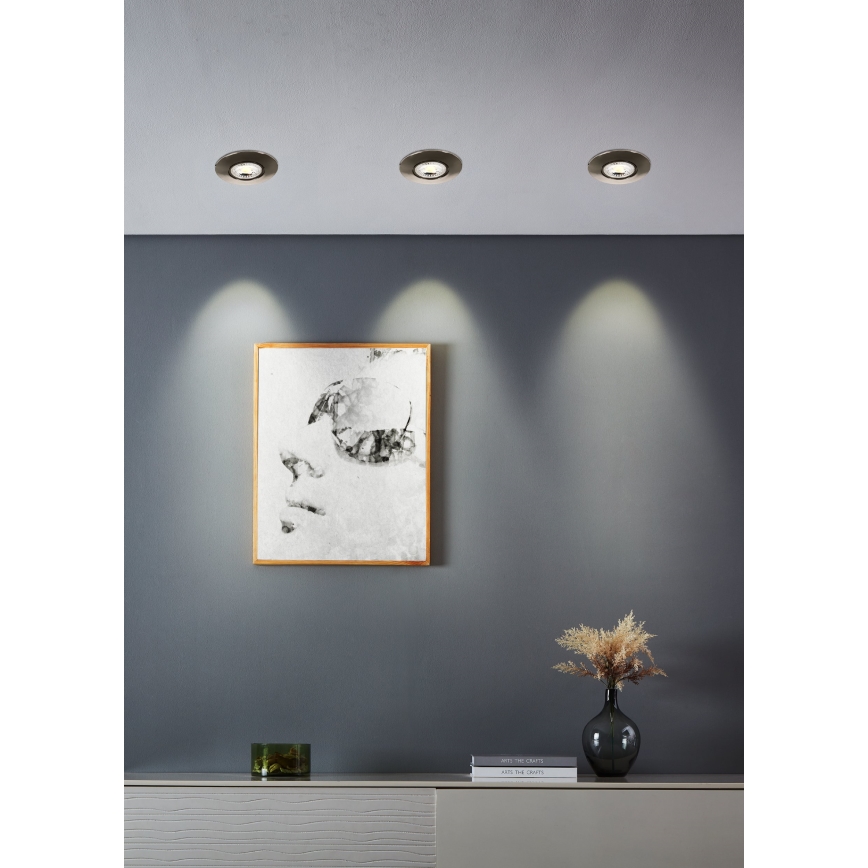 Eglo - 5er-Set LED-Einbauleuchten LED/4,9W/230V 2700/4000/6500K Ø 9 cm mattchrom