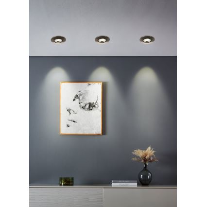 Eglo - 7er-Set LED-Einbauleuchte LED/4,9W/230V 2700/4000/6500K Ø 9 cm mattchrom