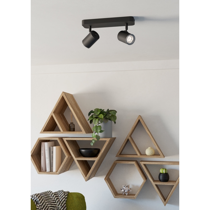 Eglo - Badezimmer-Spot 2xGU10/5W/230V IP44, schwarz