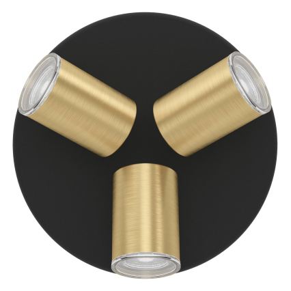Eglo - Badezimmer-Spotleuchte 3xGU10/5W/230V IP44 schwarz/gold