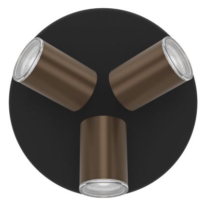 Eglo - Badezimmer-Spotleuchte 3xGU10/5W/230V IP44 schwarz/braun