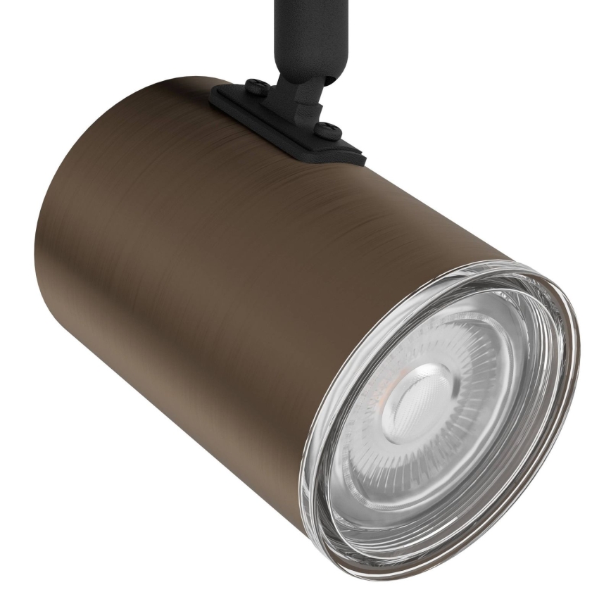 Eglo - Badezimmer-Deckenspot 3x GU10/5W/230V Ø 25 cm IP44 schwarz/braun