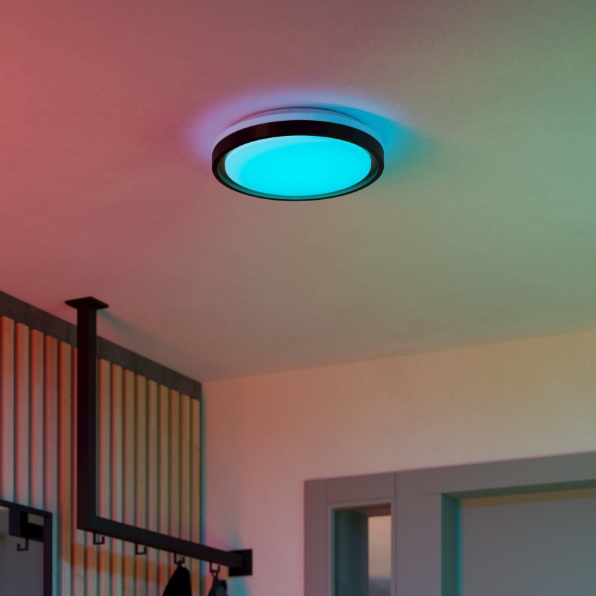 Eglo 300684 - dimmbare LED-RGBW-Deckenleuchte MALERAMARA-Z LED/14W/230V 2700-6500K Ø 35,7 cm schwarz/gold + Fernbedienung