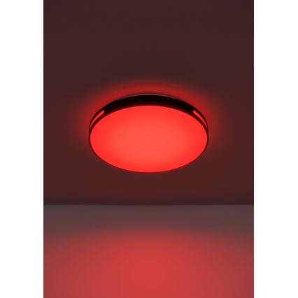 Eglo 300687 - LED RGBW dimmbare Deckenleuchte MONTEGRANARO-Z LED/18,5W/230V 2700-6500K Ø 39,4 cm schwarz + Fernbedienung