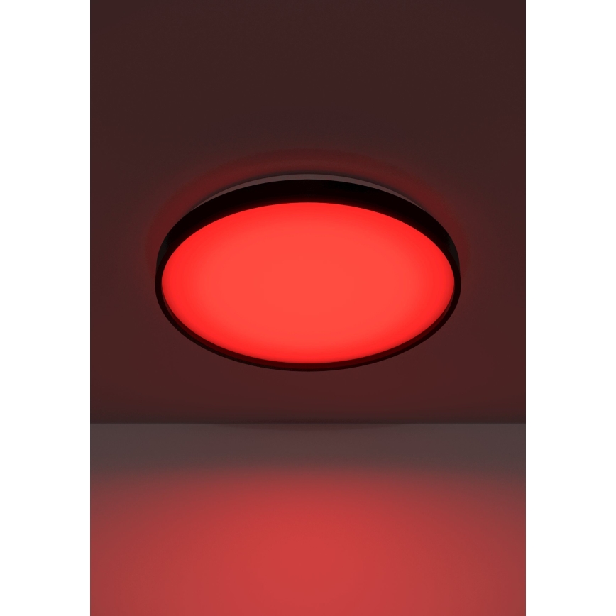 Eglo 300692- LED RGBW dimmbare Deckenleuchte MOZONCILLO-Z LED/28,3W/230V 2700-6500K Ø 48,4 cm schwarz + Fernbedienung
