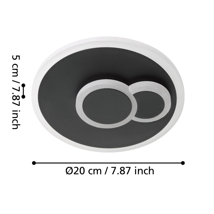 Eglo - LED Deckenleuchte LED/7,8W/230V Ø 20 cm schwarz